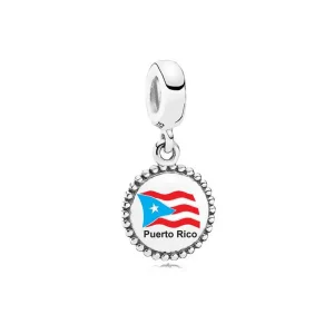(kép) Pandora Puerto Rico Flag Dangle - P-D-3993