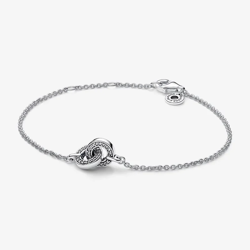 (kép) Pandora Signature Intertwined Pavé Chain Bracelet - 592742C01