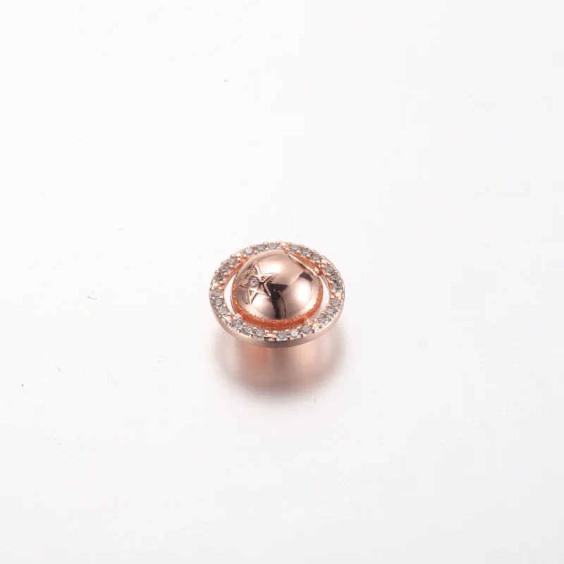 (kép) Pandora Szaturnusz bolygó 14k rózsaarany bevonatú charm tiszta cirkónia kövekkel - Megtekintés 2