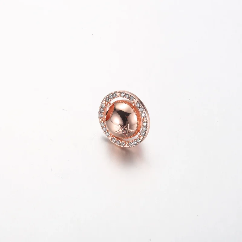 (kép) Pandora Szaturnusz bolygó 14k rózsaarany bevonatú charm tiszta cirkónia kövekkel - Megtekintés 5