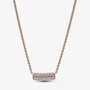 (kép) Pandora Timeless Pavé Dupla soros Bar Collier nyaklánc - 382621C01-45