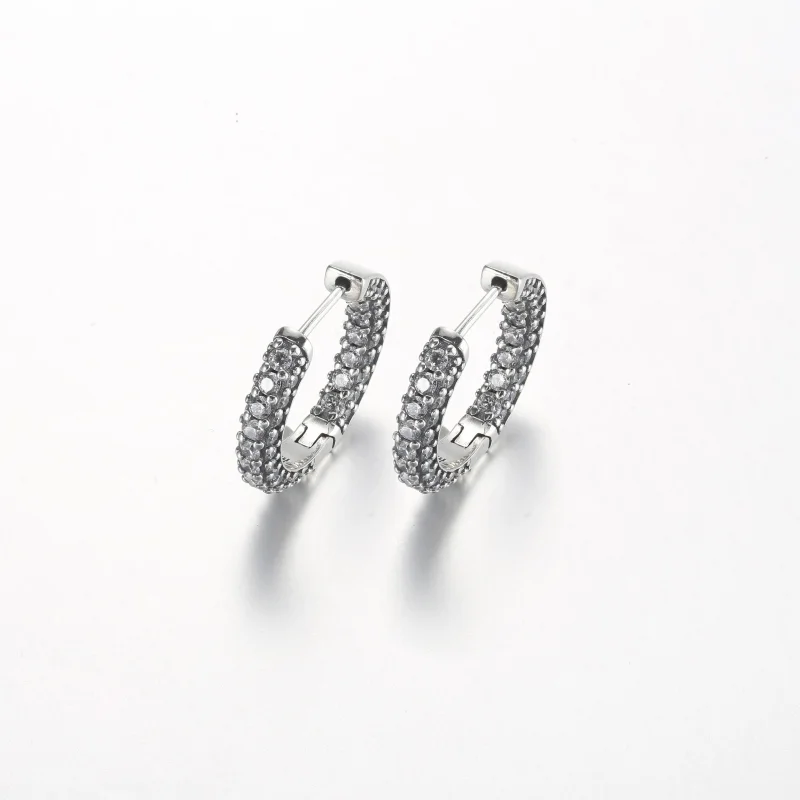 (kép) Pandora Timeless Pavé Egy soros hurok fülbevalók - 292624C01 - Megtekintés 2