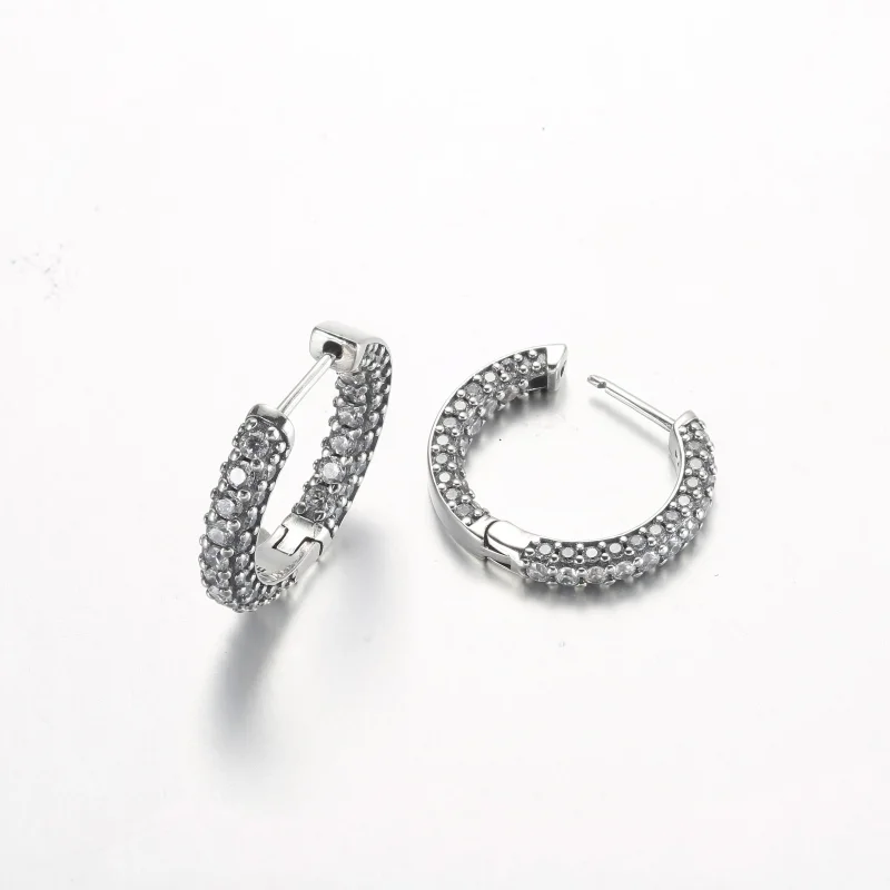(kép) Pandora Timeless Pavé Egy soros hurok fülbevalók - 292624C01 - Megtekintés 5