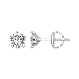 Kifinomult Pandora stílusú 0,5 karátos Moissanite Studs fülbevaló - MSE024-S (kép) Kifinomult Pandora stílusú 0,5 karátos Moissanite Studs fülbevaló - MSE024-S