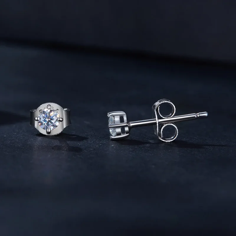 (kép) Pandora stílusú 0.1 karátos moissanite fülbevalók (két tanúsítvánnyal) - MSE038 - Megtekintés 4