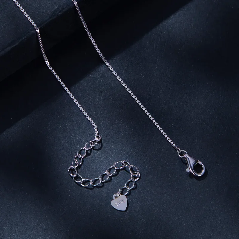 (kép) Pandora stílusú 0,3 karátos Moissanite nyaklánc (Egy tanúsítvány) - MSN022 - Megtekintés 4