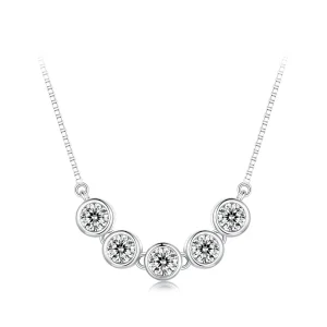 (kép) Pandora stílusú 0,3 karátos Moissanite nyaklánc (Egy tanúsítvány) - MSN022