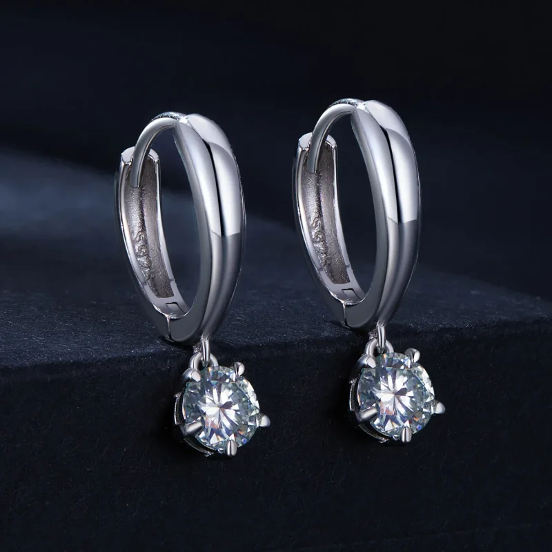 (kép) Pandora stílusú 0,5 karátos moissanite fülbevalók (két tanúsítvánnyal) - MSE040 - Megtekintés 2