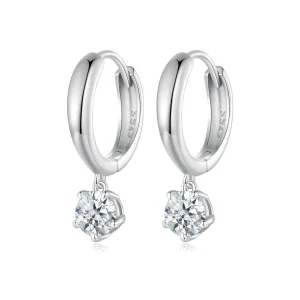 (kép) Pandora stílusú 0,5 karátos moissanite fülbevalók (két tanúsítvánnyal) - MSE040