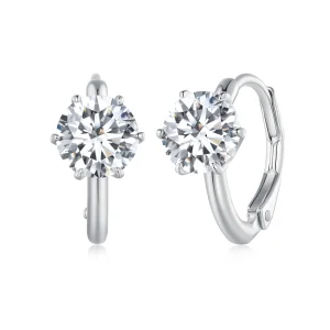 (kép) Pandora stílusú 1 karátos Moissanite fülbevalók (Egy tanúsítvány) - MSE037