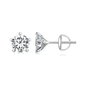 Pandora stílusú 1 karátos moissanite fülbevalók - MSE024-L (kép) Pandora stílusú 1 karátos moissanite fülbevalók - MSE024-L