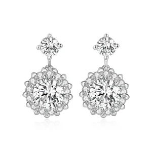 Pandora stílusú 1 karátos Moissanite gyöngyfülbevalók - MSE028 (kép) Pandora stílusú 1 karátos Moissanite gyöngyfülbevalók - MSE028