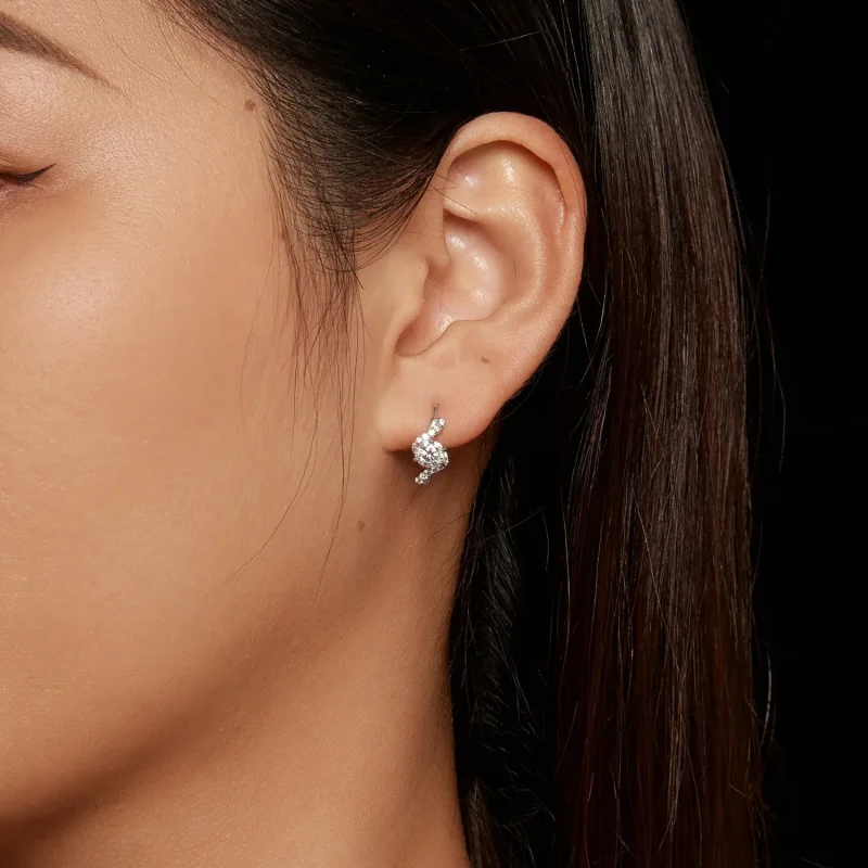 (kép) Pandora stílusú 50 pontos moissanite fülbevalók (két tanúsítvánnyal) - MSE036 - Megtekintés 5