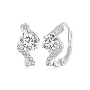 (kép) Pandora stílusú 50 pontos moissanite fülbevalók (két tanúsítvánnyal) - MSE036