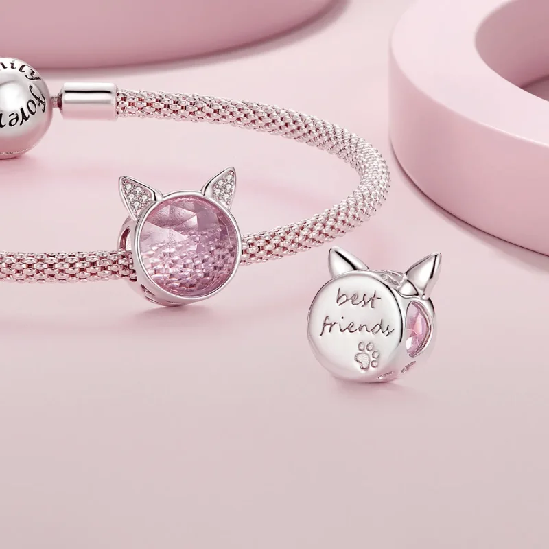 (kép) Pandora stílusú aranyos macska charm - SCC2579 - Megtekintés 4