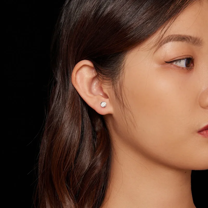 (kép) Pandora stílusú beépített Moissanite fülbevalók - MSE026 - Megtekintés 6