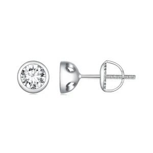 Pandora stílusú beépített Moissanite fülbevalók - MSE026 (kép) Pandora stílusú beépített Moissanite fülbevalók - MSE026