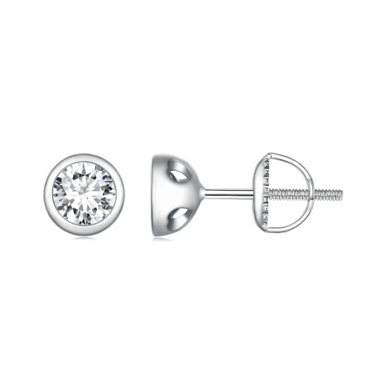 (kép) Pandora stílusú beépített Moissanite fülbevalók - MSE026