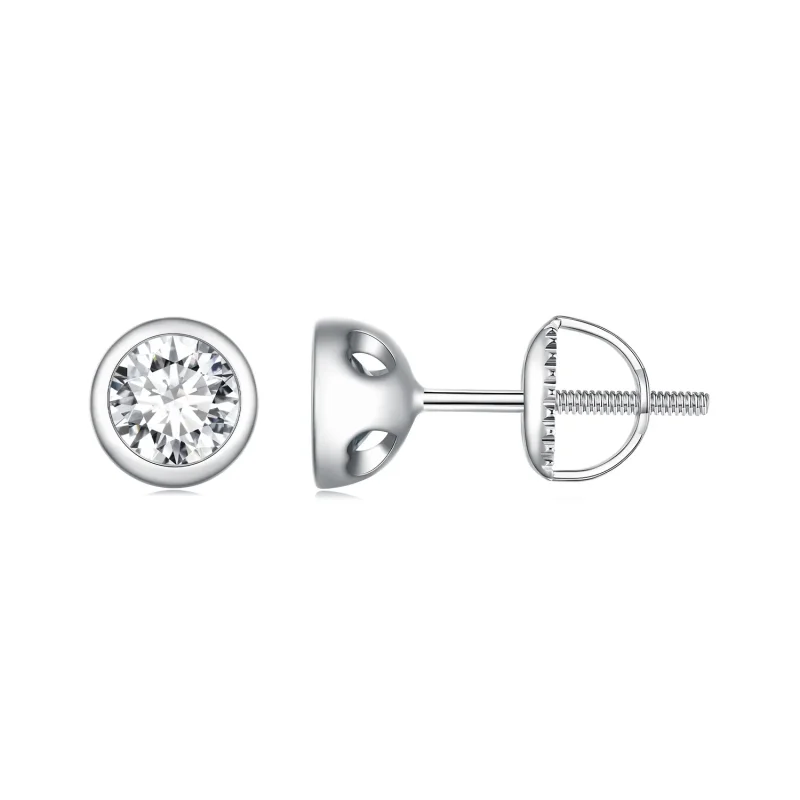 (kép) Pandora stílusú beépített Moissanite fülbevalók - MSE026