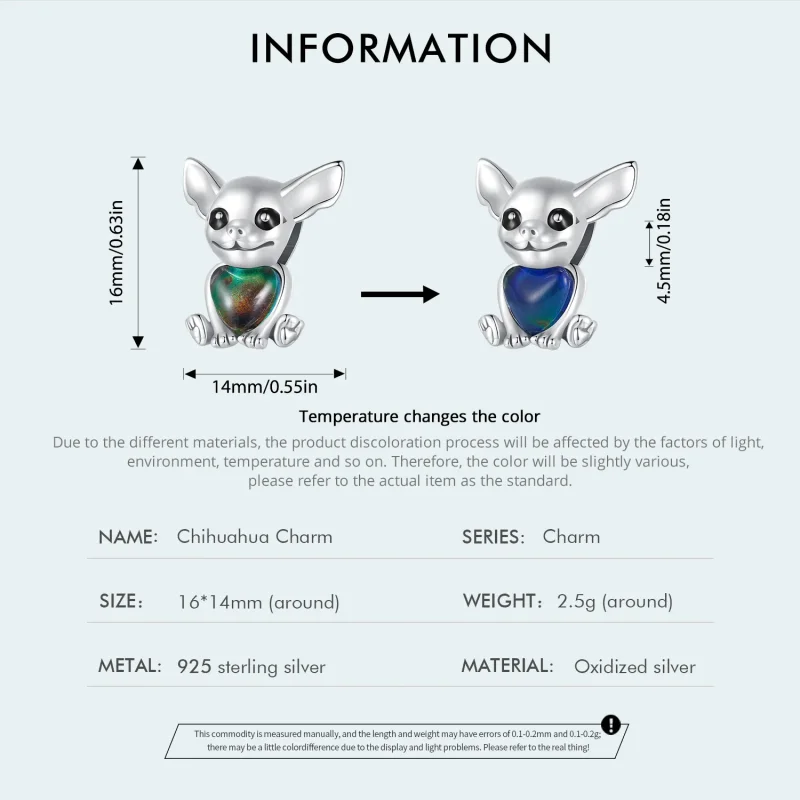(kép) Pandora stílusú Chihuahua charm - SCC2601 - Megtekintés 4