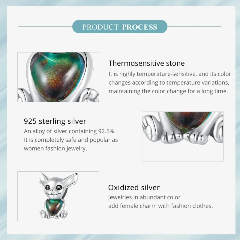 (kép) Pandora stílusú Chihuahua charm - SCC2601 - Megtekintés 6