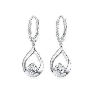 Pandora stílusú csepp alakú moissanite fülbevalók (két tanúsítvánnyal) - MSE032 (kép) Pandora stílusú csepp alakú moissanite fülbevalók (két tanúsítvánnyal) - MSE032
