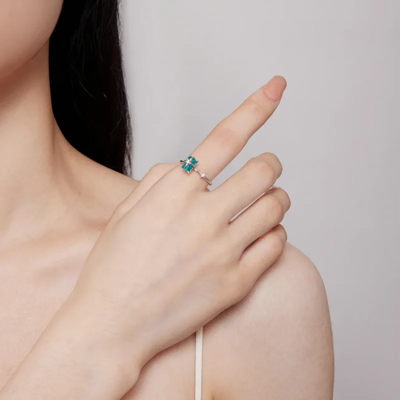 (kép) Pandora stílusú csillagüveg nyitott gyűrű - BSR416 - Megtekintés 6