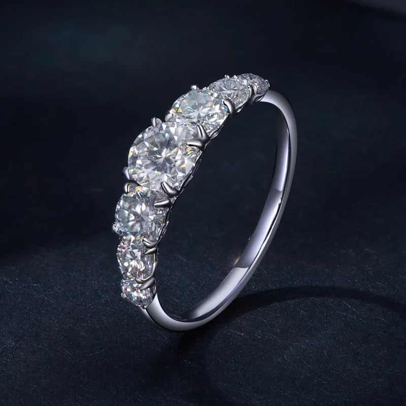 (kép) Pandora stílusú csillogó moissanite gyűrű (egy tanúsítvánnyal) - MSR037 - Megtekintés 2