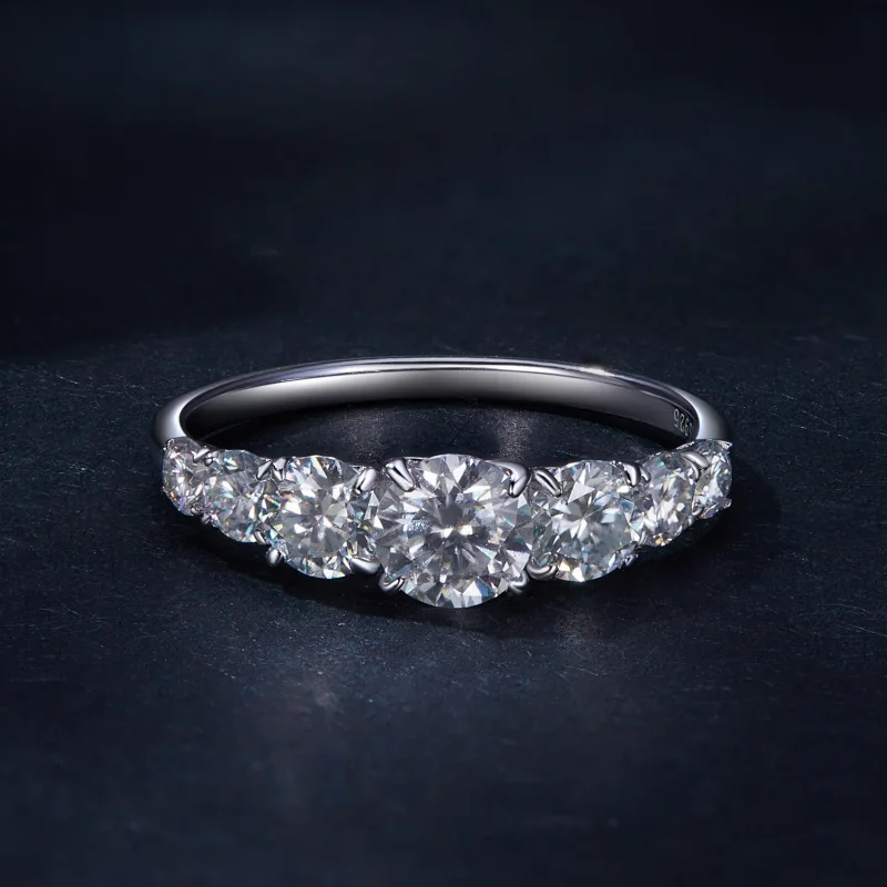 (kép) Pandora stílusú csillogó moissanite gyűrű (egy tanúsítvánnyal) - MSR037 - Megtekintés 3