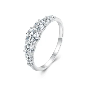 Pandora stílusú csillogó moissanite gyűrű (egy tanúsítvánnyal) - MSR037 (kép) Pandora stílusú csillogó moissanite gyűrű (egy tanúsítvánnyal) - MSR037