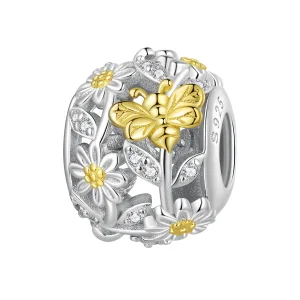 Pandora stílusú Daisy méh charm - BSC818 (kép) Pandora stílusú Daisy méh charm - BSC818