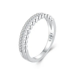 Pandora stílusú dupla rétegű gyűrű - BSR463 (kép) Pandora stílusú dupla rétegű gyűrű - BSR463