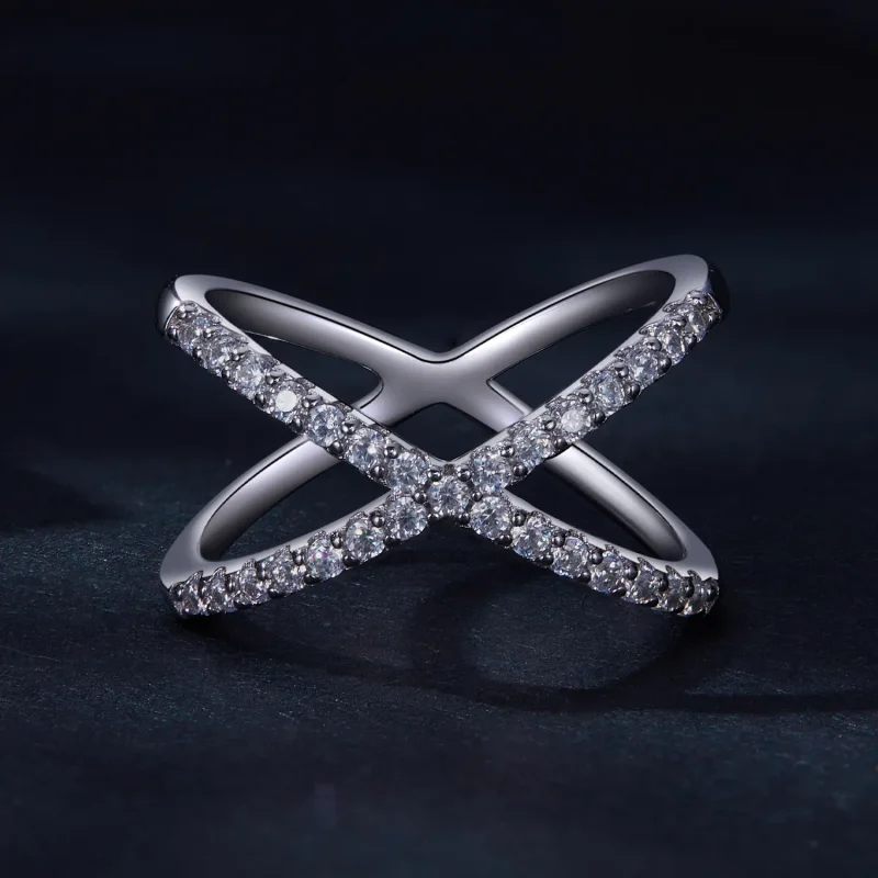 (kép) Pandora stílusú dupla rétegű Moissanite gyűrű (Egy tanúsítvánnyal) - MSR036 - Megtekintés 3