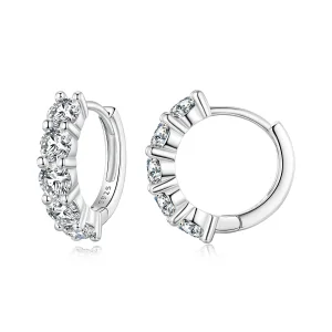 (kép) Pandora stílusú Fél Gyűrű Moissanite Gyémánt Fülbevalók - MSE033