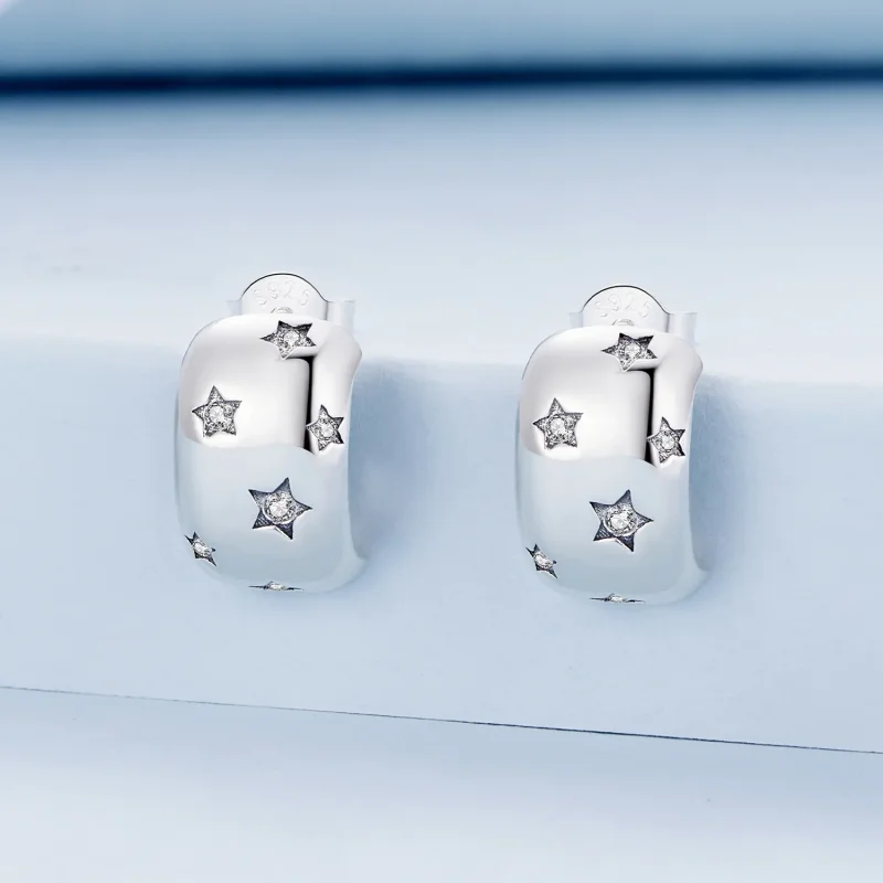 (kép) Pandora stílusú Flash Star fülbevalók - BSE884 - Megtekintés 2