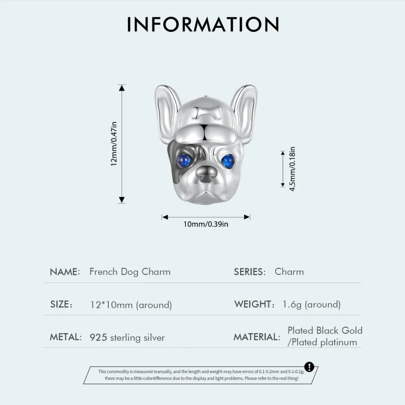 (kép) Pandora stílusú francia bulldog medál - SCC2588 - Megtekintés 4