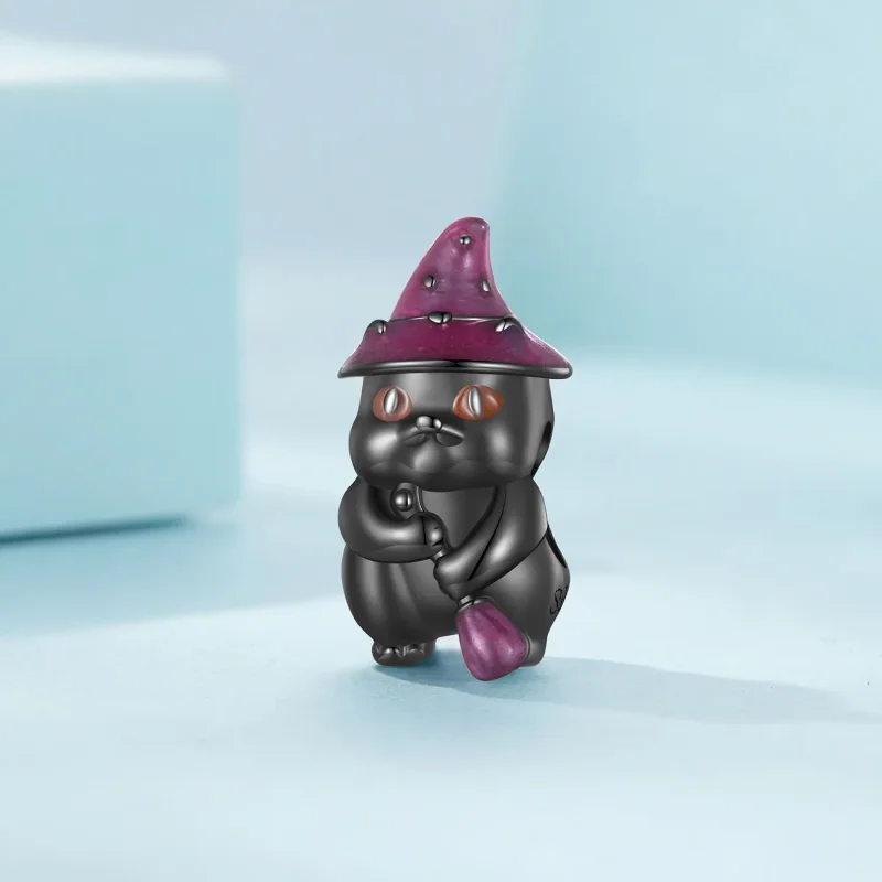 (kép) Pandora stílusú Halloween boszorkány macska charm - SCC2625 - Megtekintés 2