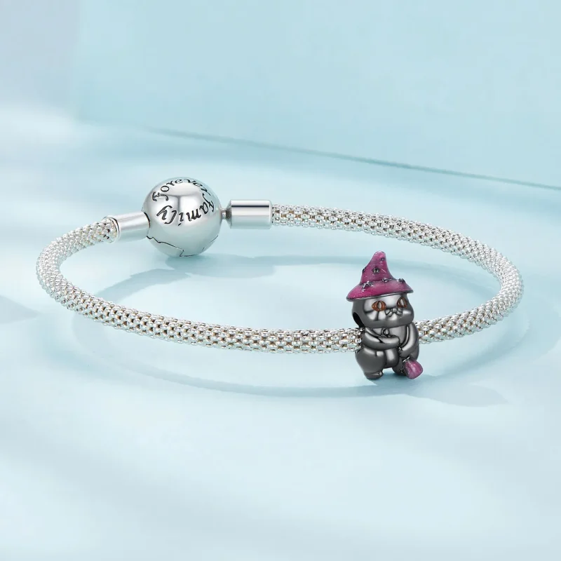 (kép) Pandora stílusú Halloween boszorkány macska charm - SCC2625 - Megtekintés 5