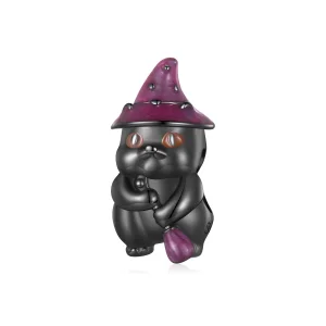 Pandora stílusú Halloween boszorkány macska charm - SCC2625 (kép) Pandora stílusú Halloween boszorkány macska charm - SCC2625