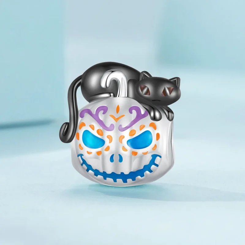 (kép) Pandora stílusú Halloween Jack-O-Lantern Charm - SCC2626 - Megtekintés 2