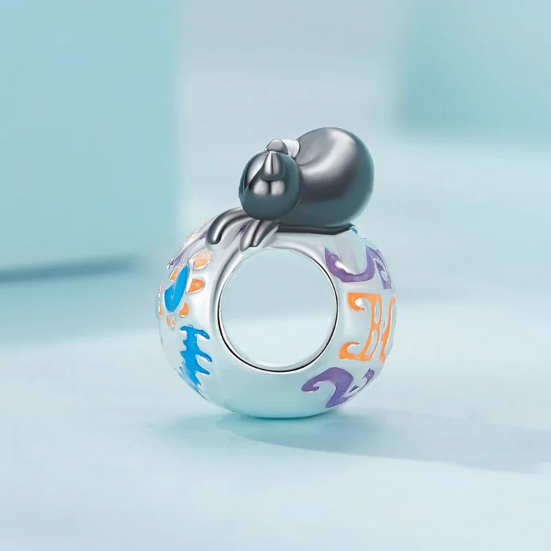 (kép) Pandora stílusú Halloween Jack-O-Lantern Charm - SCC2626 - Megtekintés 3