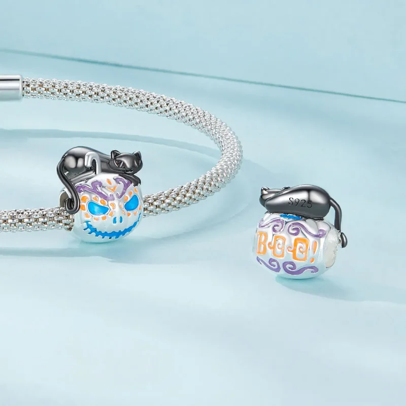(kép) Pandora stílusú Halloween Jack-O-Lantern Charm - SCC2626 - Megtekintés 4