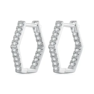 Pandora stílusú hatszögletű fülbevalók - BSE917 (kép) Pandora stílusú hatszögletű fülbevalók - BSE917