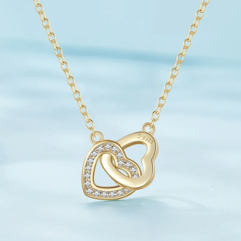 (kép) Pandora Stílusú Heart To Heart-925 Ezüst Nyaklánc - SCN181-B - Megtekintés 2