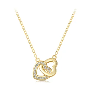 (kép) Pandora Stílusú Heart To Heart-925 Ezüst Nyaklánc - SCN181-B