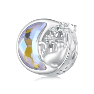 Pandora Stílusú Holdfény Macska Medál - SCC2538 (kép) Pandora Stílusú Holdfény Macska Medál - SCC2538
