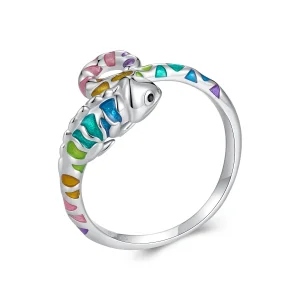 Pandora stílusú Kaméleon Nyitott Gyűrű - BSR475-E (kép) Pandora stílusú Kaméleon Nyitott Gyűrű - BSR475-E
