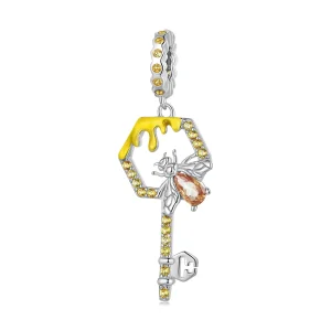 Pandora stílusú Kaptár Kulcstartó - BSC822 (kép) Pandora stílusú Kaptár Kulcstartó - BSC822