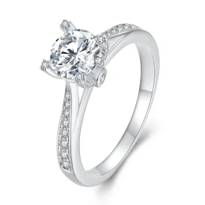Pandora stílusú kifinomult Moissanite esküvői gyűrű - MSR026 (kép) Pandora stílusú kifinomult Moissanite esküvői gyűrű - MSR026