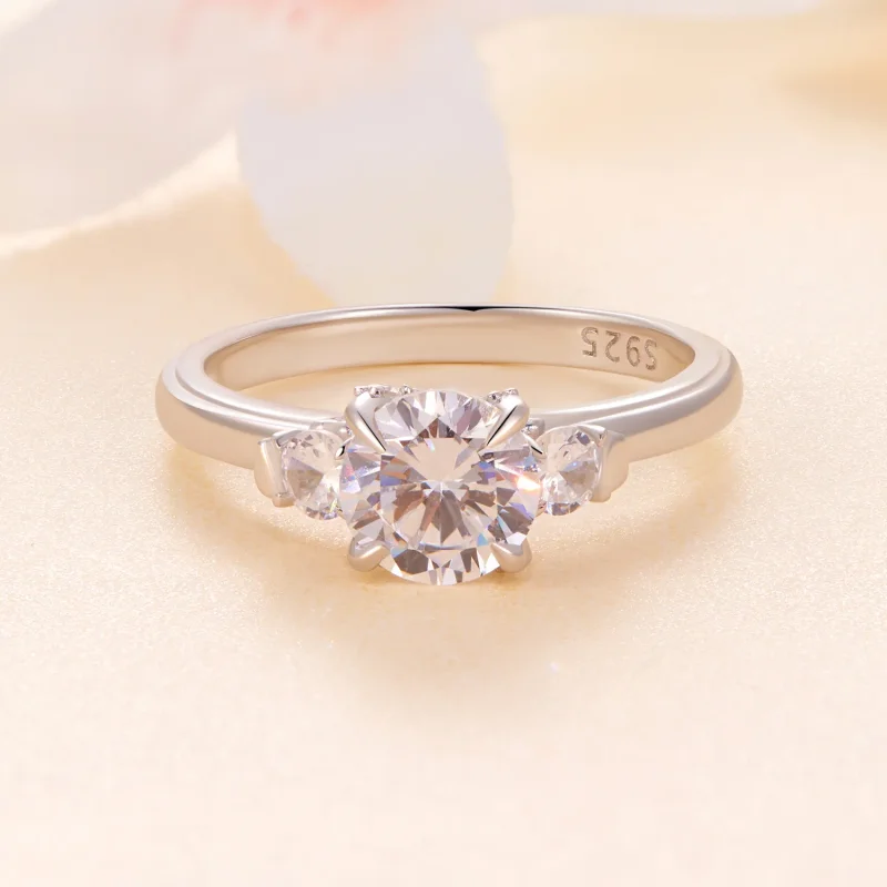 (kép) Pandora stílusú Kifinomult Moissanite Gyűrű - MSR022 - Megtekintés 3